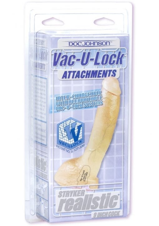 Vac-U-Lock Realistic Stryker Dildo 9in - Vanilla