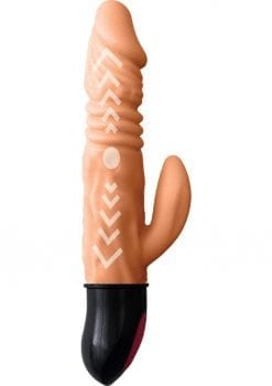 Skinsations CumQuake Super Shake Thrusting Warming Dildo Rechargeable Flesh 7 Inches