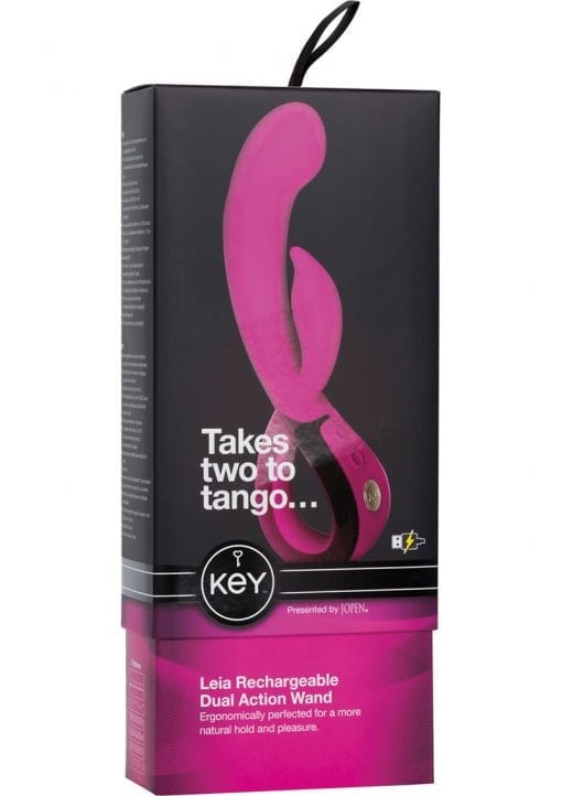 Key Leia Rechargeable Dual Action Wand Waterproof Raspberry Pink