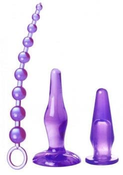Trinity Vibes Amethyst Adventure 3 Piece Anal Toy Kit - Purple