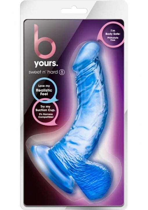 B Yours Sweet n` Hard 8 Dildo With Balls 6.5in - Blue