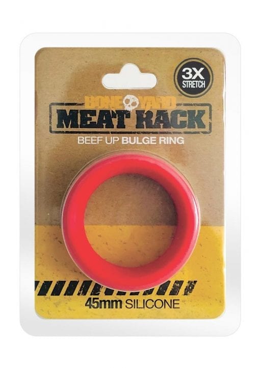 Boneyard Meat Rack Beef Up Bulge Ring 3X Stretch Silicone Cock Ring - Red