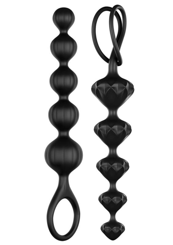 Satisfyer Love Beads Silicone Anal Beads Black 2 Each Per Set