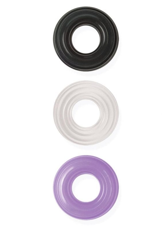 Commander My Best Cock Swellers Silicone Cock Rings (3 Per Box) - Assorted Colors