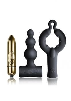 Silhouette Be Mine Set Bullet With Silicone Attachments Vibrator - Black
