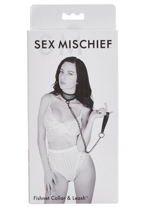 Sex and Mischief Fishnet Collar and Leash - Black