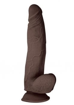 Realcocks Dual Layered 06 Bendable Dildo Curved 8in - Chcocolate