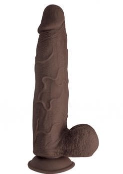 Realcocks Dual Layered 09 Bendable Thick Dildo 9in - Chocolate
