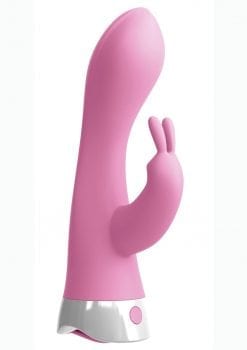 Threesome Wall Banger Rabbit Silicone Vibrator USB Rechargeable Suction Cup Wireless  Remote Splashproof Pink