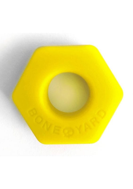 Boneyard Bust A Nut 2X Stretch Silicone Cock Ring Ball Stretcher - Yellow
