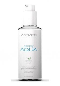 Wicked Simply Aqua Water Based Lubricant With Olive Leaf Extract 2.3oz