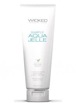 Wicked Simply Aqua Jelle Water Based Lubricant With Olive Leaf Extract 4oz Tube