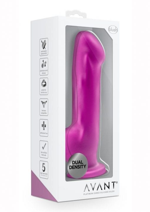 Avant D7 Ergo Silicone Dildo With Suction Cup 7.5in - Violet