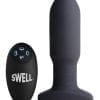 Swell Inflatable Rechargeable Silicone Vibrating Missile Anal Plug - Black