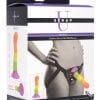 Strap U Proud Rainbow Silicone Dildo With Harness