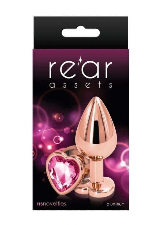 Rear Assets Rose Gold Heart Anal Plug - Medium - Pink