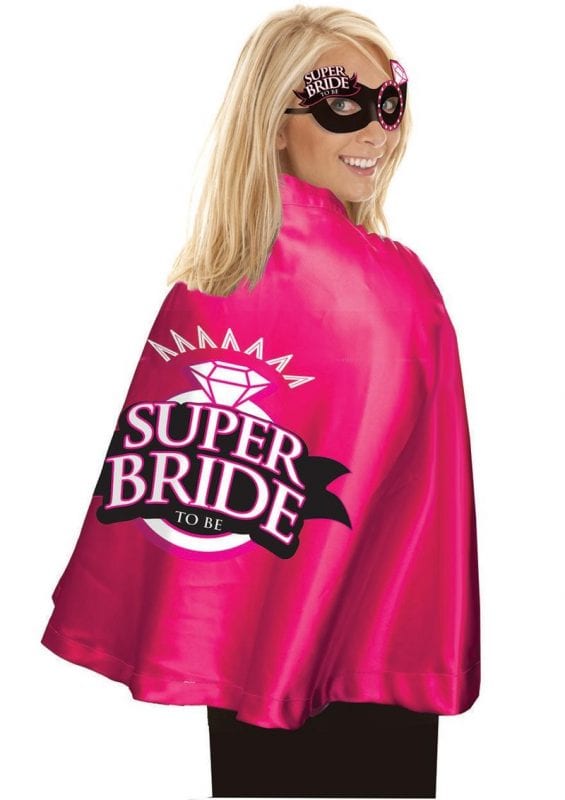 Super Bride Cape and Mask Set - Pink/Black