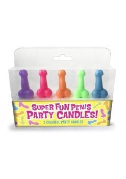 Candy Prints Super Fun Penis Candles Assorted Colors (5 Per Pack)