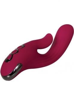 Red Dream Rechargeable Silicone Vibrator - Burgundy