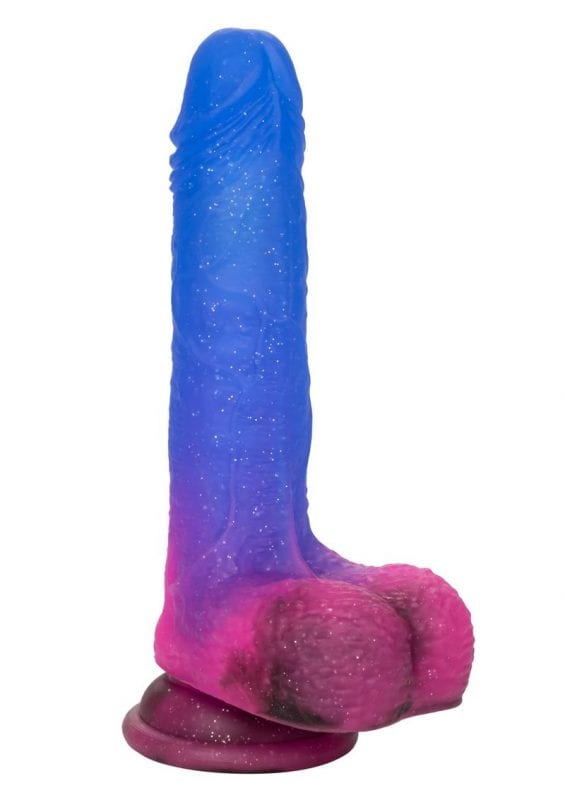 Naughty Bits Ombre Hombre Rechargeable Silicone Vibrating Dildo - Multi-Colored