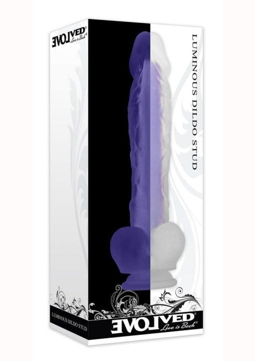 Luminous Stud Dildo With Balls - Purple