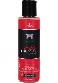Sensuva Natural Water Based Personal Moisturizer Strawberry Flavored Lubricant 4oz