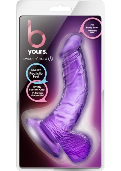 B Yours Sweet n` Hard 8 Dildo With Balls 6.5in - Purple