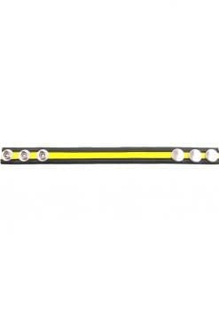 Rouge Leather Adjustable Cock Strap - Black And Yellow