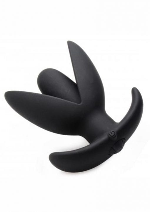 Master Series Sprouted Rechargeable Silicone Vibrating Anchor Plug - Black