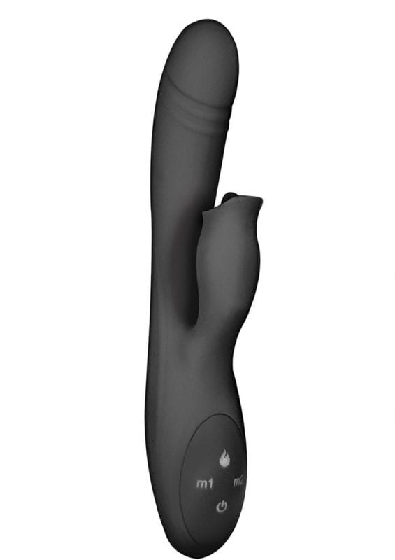 Devine Vibes Heat-up Clit Licker Rechargeable Silicone Warming Vibrator - Black