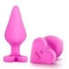 Play with Me Naughty Candy Heart Be Mine Silicone Butt Plug - Pink