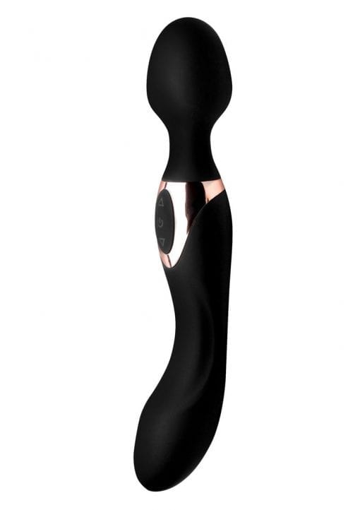 Wand Essentials Double Silicone Vibrating Wand Massager - Black