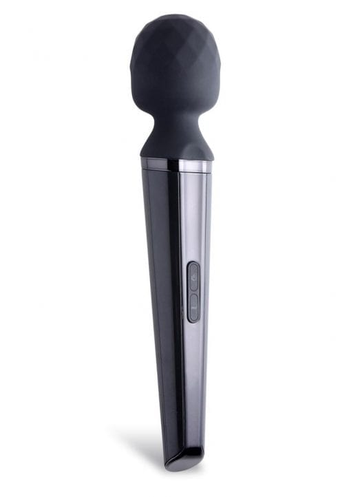 Wand Essentials Diamond Head Rechargeable Silicone Wand Massager - Black