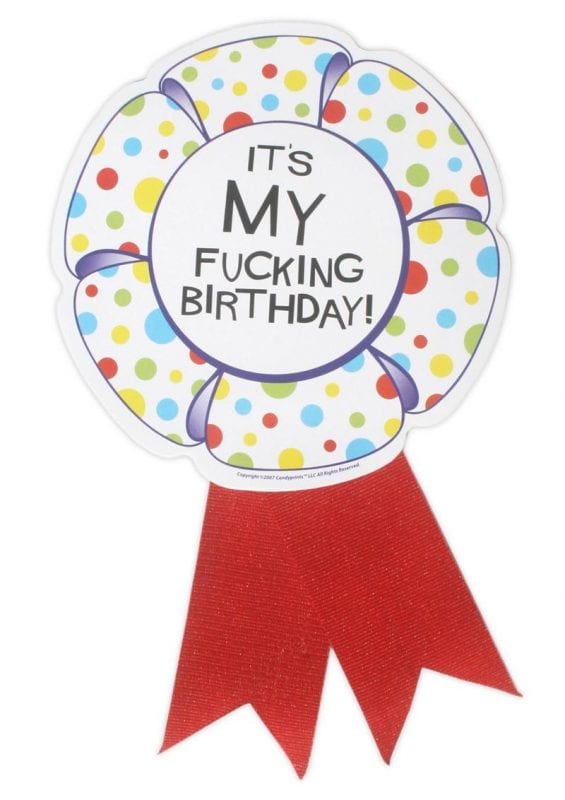 Candy Prints X-Rated Birthday Ribbon Medallion