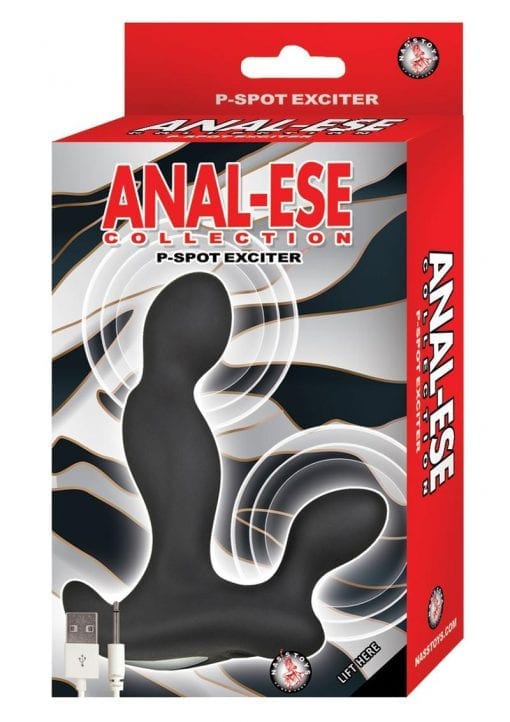 Anal Ese Collection Rechargeable Silicone P- Spot Prostate Stimulator - Black