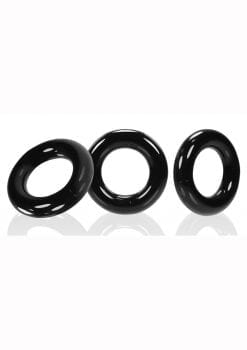 Oxballs Willy Rings Cock Rings (3 Per Pack) - Black