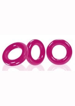 Oxballs Willy Rings Cock Rings (3 Per Pack) - Hot Pink