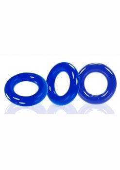 Oxballs Willy Rings Cock Rings (3 Per Pack) - Police Blue