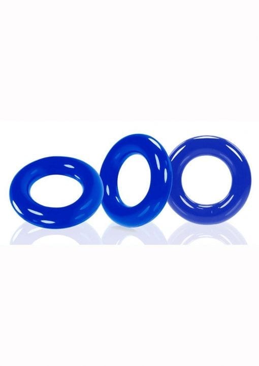 Oxballs Willy Rings Cock Rings (3 Per Pack) - Police Blue