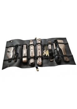 The Traveler Restraint andamp; Bondage Play Kit (Set of 10) - Gold/Black