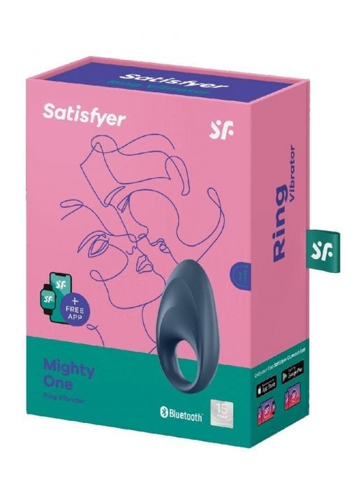 Satisfyer Mighty One Rechargeable Silicone Couple`s Ring - Blue