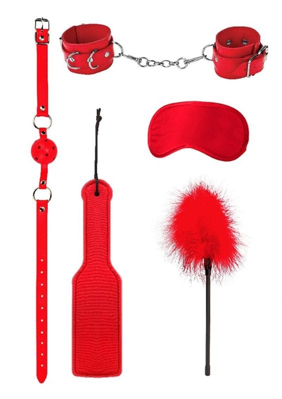 Ouch! Kits Introductory Bondage Kit #4 (5 pieces) - Red