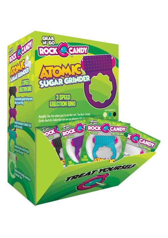 Rock Candy Atomic Sugar Grinder Vibrating Cock Rings Display (24 Per Display)