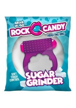 Rock Candy Sugar Grinder Vibrating Cock Ring - Purple