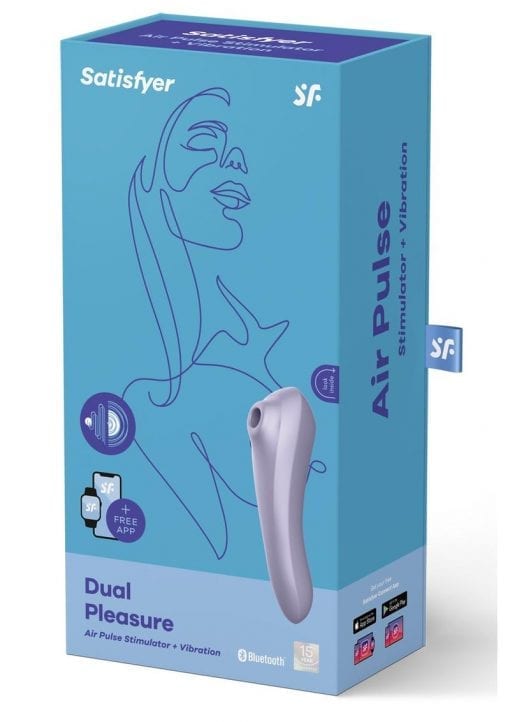 Satisfyer Dual Pleasure Rechargeable Silicone Vibrator With Clitoral Stimulator - Mauve