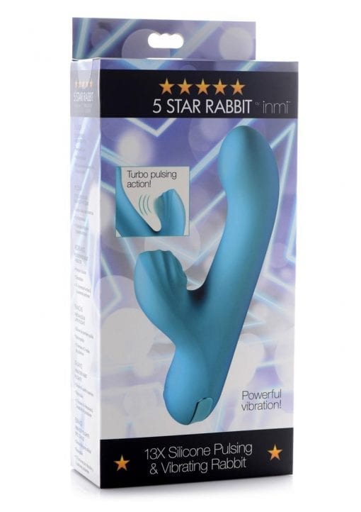 Inmi 13x Silicone Rechargeable Pulsing Rabbit Vibrator - Teal