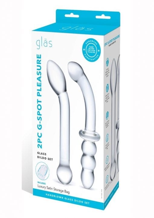 Glas G-Spot Pleasure Dildo Set (2 Piece) - Clear