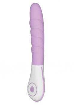 Ovo Silkskyn Rechargeable Silicone Ribbed Vibrator - Pink/White