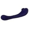 Bendable Sucker Dual End Silicone Rechargeable Vibrator - Purple
