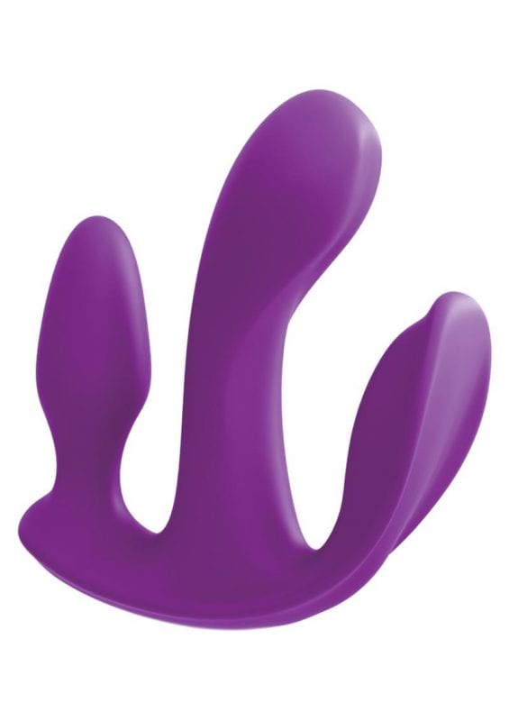 Threesome Total Ecstasy Silicone Rechargeable Vibrator With Remote Control -  Purple